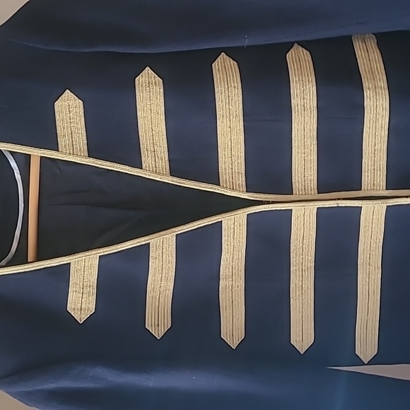 Zadig & Voltaire Ville Deluxe Military Navy Gold Wool Blend Blazer - Picture 2 of 8